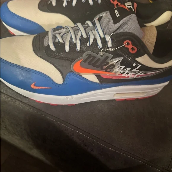 Nike Air Max Sneakers - Blue, Black, White, and Orange - Picture 1 of 4